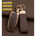 thumbnail image 6 of Key Case Holder Protector with Keychain for Audi A4 Q7 Q5 TT A5 SQ5 R8 S5 Upper Leather Soft TPU Key Fob Cover, 6 of 9