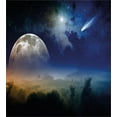 thumbnail image 3 of Moon Duvet Cover Sets, Full Moon Rising with Shooting Star Cloudy Night Sky Celestial Elements, Bedding Set with 2 Duvet Covers & 4 Pillowcases, 2 Pack King Size, Navy Blue White Apricot, by Ambesonne, 3 of 7