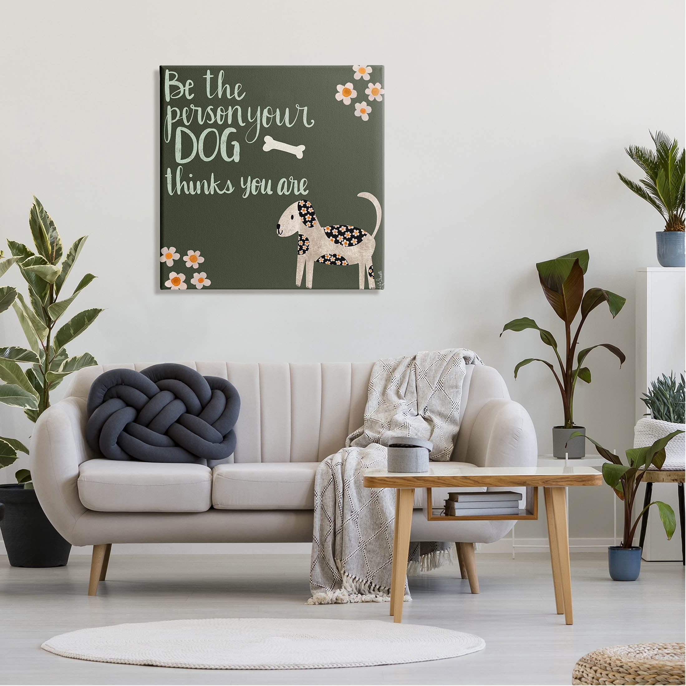 Stupell Industries Humorous Dog Owner Quote Daisy Design Graphic Art Gallery Wrapped Canvas Print Wall Art, Design by Katie Doucette