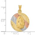 thumbnail image 3 of 14k & Rhodium Polished & D/C Lady of Guadalupe Circle Pendant in 14k Yellow Gold w/ Rhodium Plating, 3 of 3
