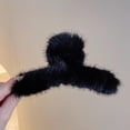 thumbnail image 1 of Pinza de pelo grande de felpa para mujer, para otoño e invierno, con lazo, con forma de tiburón, para tocado, 1 of 6