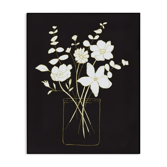 Stupell Industries Classy White Flowers Botanical & Floral Painting Gallery Wrapped Canvas Art Print Wall Art, 16 x 20