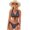 The Vigorous Waves, variant on Women's 2-Piece Swimsuit: Triangle Bikini Top with Front Tie and Adjustable Brazilian Bottoms, The Rainbow Of Lines XXL