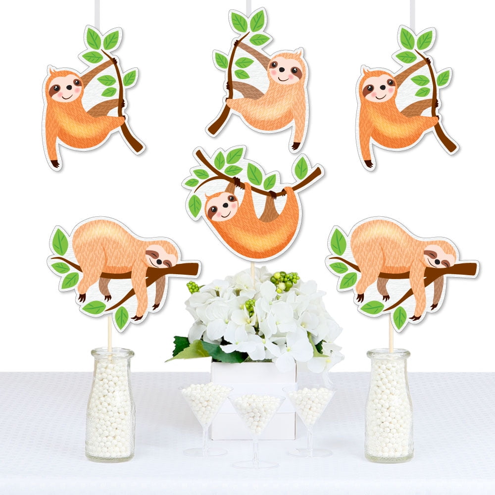 Big Dot of Happiness Let's Hang Sloth Decorations DIY Baby Shower