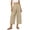 Khaki Pant, variant on Kvture Womens Cotton Wide Leg Cropped Pants Elastic Waist Button Straight Leg Trousers with Pockets Loose Casual Lounge Pant Light Blue Pant XL