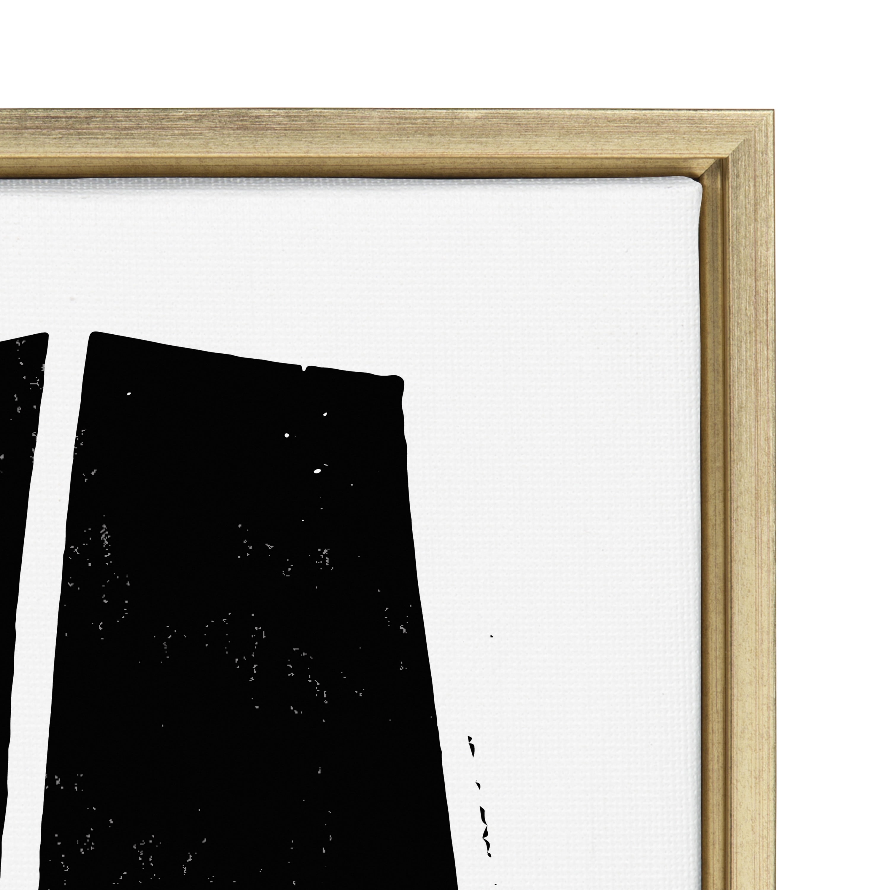 Kate and Laurel Sylvie Colliding Shapes Framed Canvas Wall Art by Statement Goods 23x33 Gold Abstract Art for Wall