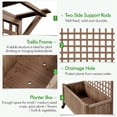 thumbnail image 6 of Yaheetech 72''H Movable Fir Wood Planter Raised Garden Bed with Trellis and Wheels,Dark Brown, 6 of 7