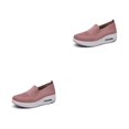 thumbnail image 1 of Minnieouse Fly Weave mujer mocasines zapatos de suela gruesa cómodos zapatos planos duraderos malla transpirable ahueca hacia fuera los zapatos Rosa cuarenta 2piezas, 1 of 6