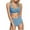 Light Blue, variant on Womens Bikini Bathing Suits High Waisted Swimwear Solid Sporty Two Piece Summer Trendy Beach Swimsuits