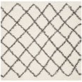 thumbnail image 4 of SAFAVIEH Dallas Jerrie Geometric Shag Area Rug, Ivory/Dark Grey, 8' x 10', 4 of 8