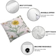 thumbnail image 4 of BANET - , Pillowcases, White with Yellow Botanical Flowers Pattern Printed 20x20in, 4 of 5