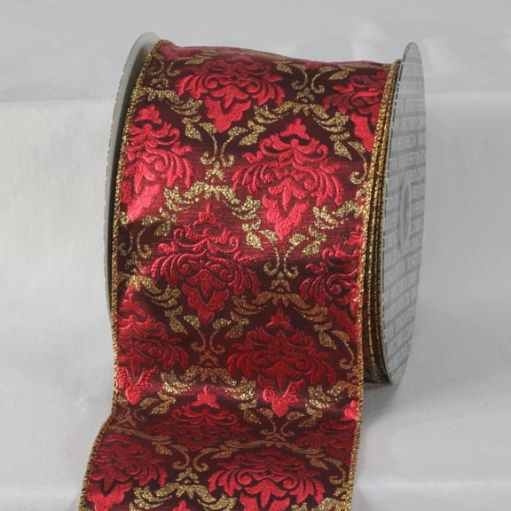The Ribbon People Red and Gold Colored Traditional Style Ribbon 4" x 20 Yards