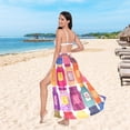 thumbnail image 6 of FORMRS Womens Long Sarong Beach Wrap Semi-Sheer Bikini Skirt Bathing Swimsuit Cover Up, Colorful Jars, 6 of 7