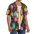 thumbnail image 2 of Lsque Easter eggs Print Men's Cuban Collar Short Sleeve Shirt Summer Beachwear Casual Button Down Fashionable Vacation Leisure Shirt-4X-Large, 2 of 5