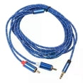 thumbnail image 3 of Audio Cable 0.5/1/1.8/3/5/10/15m RCA Audio Cable 2RCA Male to 3.5mm Jack to 2 RCA AUX Cable Cotton Braided Splitter for Home MP3, 3 of 5