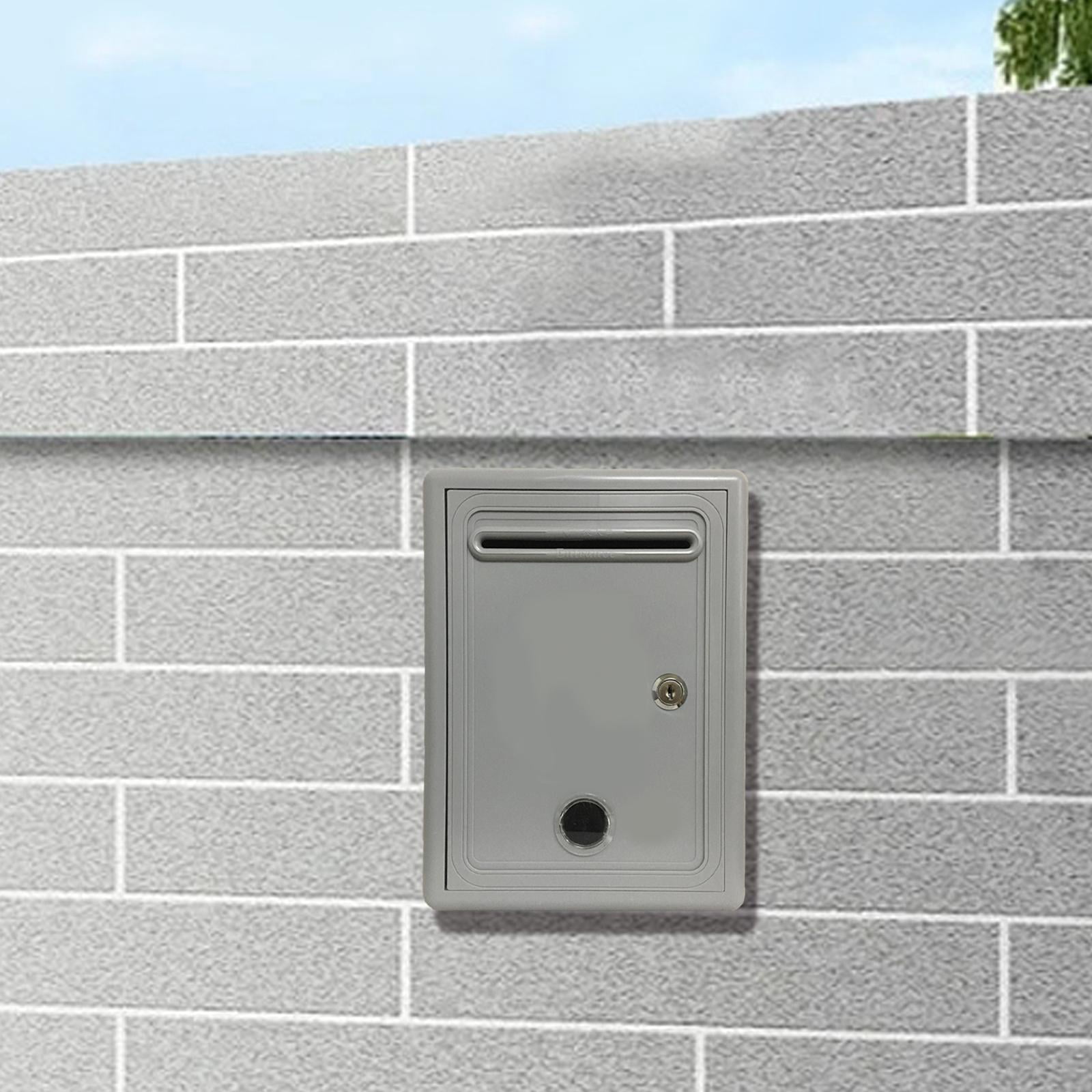 Baoblaze Mailbox Locking Ballot Box Wall Mounted with Window Complaint Box Gray