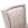 thumbnail image 5 of Beige Thickened Fabric Dining Chair Pair, Solid Wood Legs, Bronze Nail Ornamentation Ultra Side Of 2, Fabric, Ornament, 5 of 6