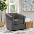 thumbnail image 2 of Powell Grandee Velvet Club Chair with Swivel, Gray, 2 of 10