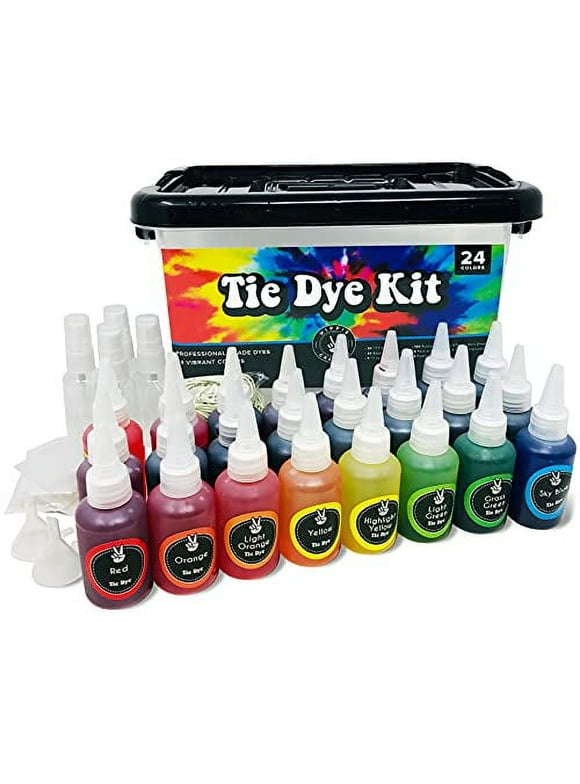 Premium Tie Dye Kit DIY Tie Dye Kits for Adults Fabric Shirt Clothes Decorating Tye Dye 24 Non Toxic Powder Bulk Color Rich and Pastels Tye Dye Kit Set and Die Supplies for Kids Party or Group