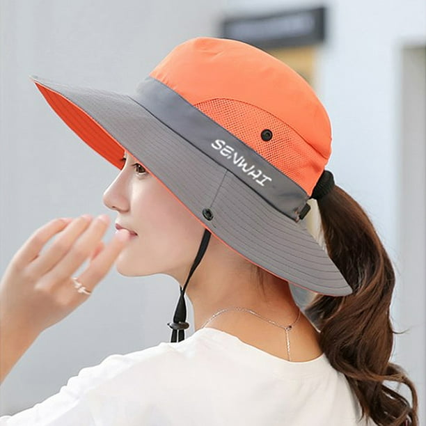 Sun Hat Wide Brim Boonie Hat Women UV protection Summer Cap for