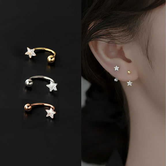 Star Ear Jackets Front Back Earrings,Star Ear Jacket Earrings,Minimalist Dainty Earrings,Simple Everyday Earrings,Gold Star Earrings