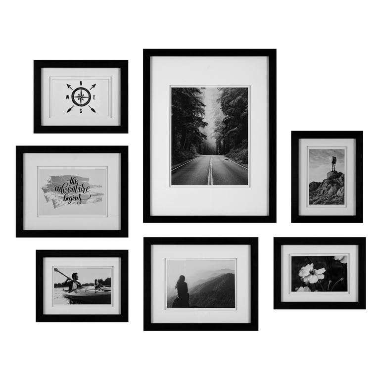 Gallery White Picture Frames with White Mats