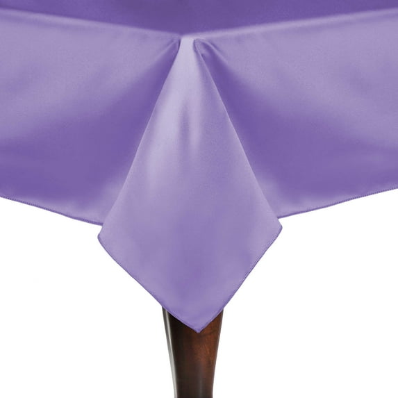Ultimate Textile Satin 90 x 90-Inch Square Tablecloth Violet Purple