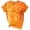 Orange, variant on Women's T Shirts Round Neck Tie Dye Print Short Sleeve Loose Summer Top Tees for Women Brown L