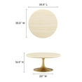 thumbnail image 6 of Modway Lippa 36" Round Modern Wood Coffee Table in Brown and Gold, 6 of 9