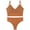 Orange, variant on Ohufall Women Seamless Tanks Tops Bra and Panties Sets Underwear Suit Wireless Ribbed Crop Top Bra+ Panty Sets Yoga Sport Bikini Set