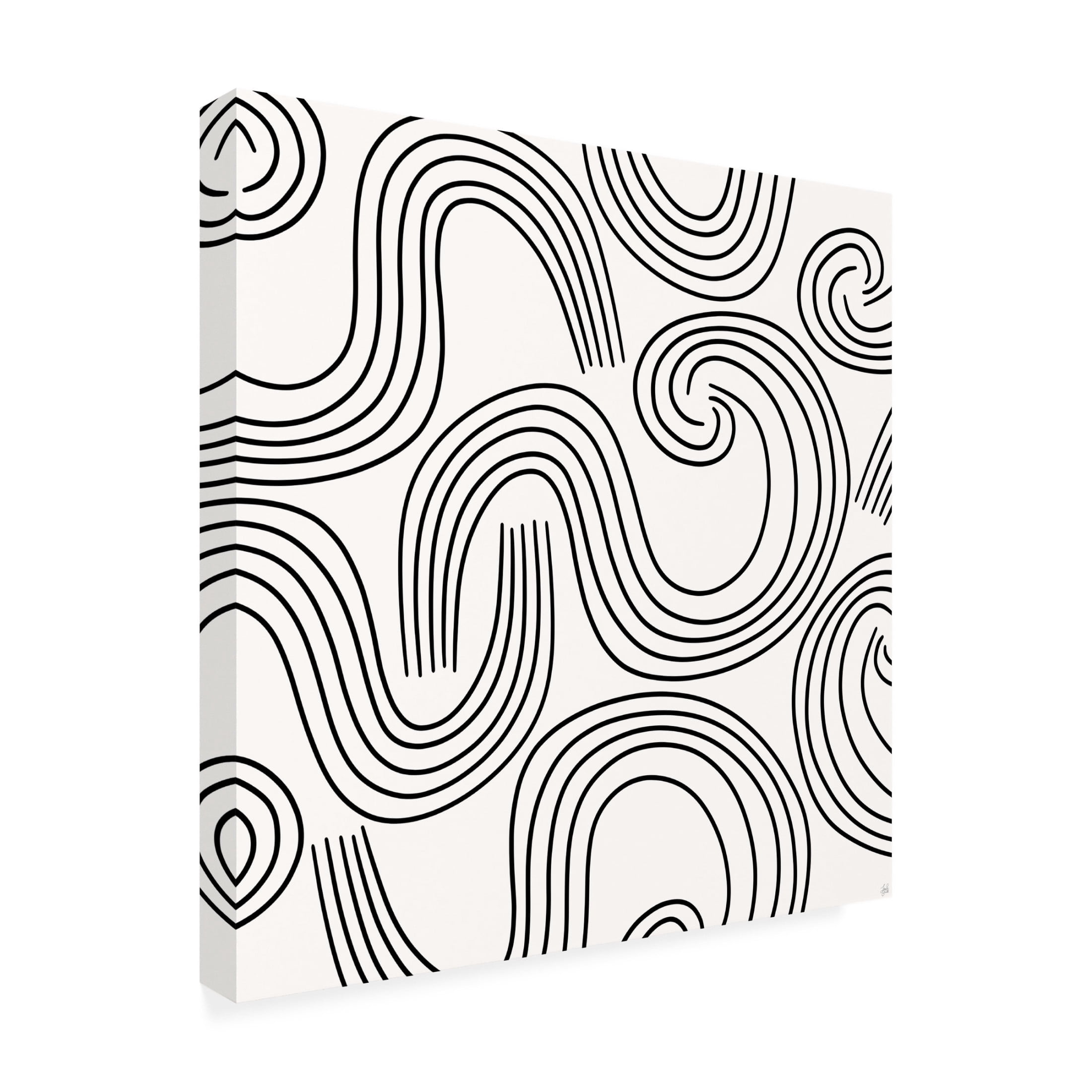 Canvas Wall Art - Line and Brush 'Swirl Cloud Repeat' Wall Art for Living Room, Bedroom, or Office Décor by Trademark Fine Art - 18 x 18 Inches