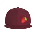 thumbnail image 2 of DouZhe Flat Brim Cap Snapback Hat, Cartoon Pink Strawberry Prints Adjustable Red Adult Baseball Cap, 2 of 7