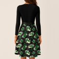 thumbnail image 5 of Women's Halloween Hepburn Dresses Witch Hat Bat Crew Neck Spooky Hepburn Dress Ghost Spider Webeb Long Sleeve Funny Hepburn Dresses, 4XL, 5 of 6