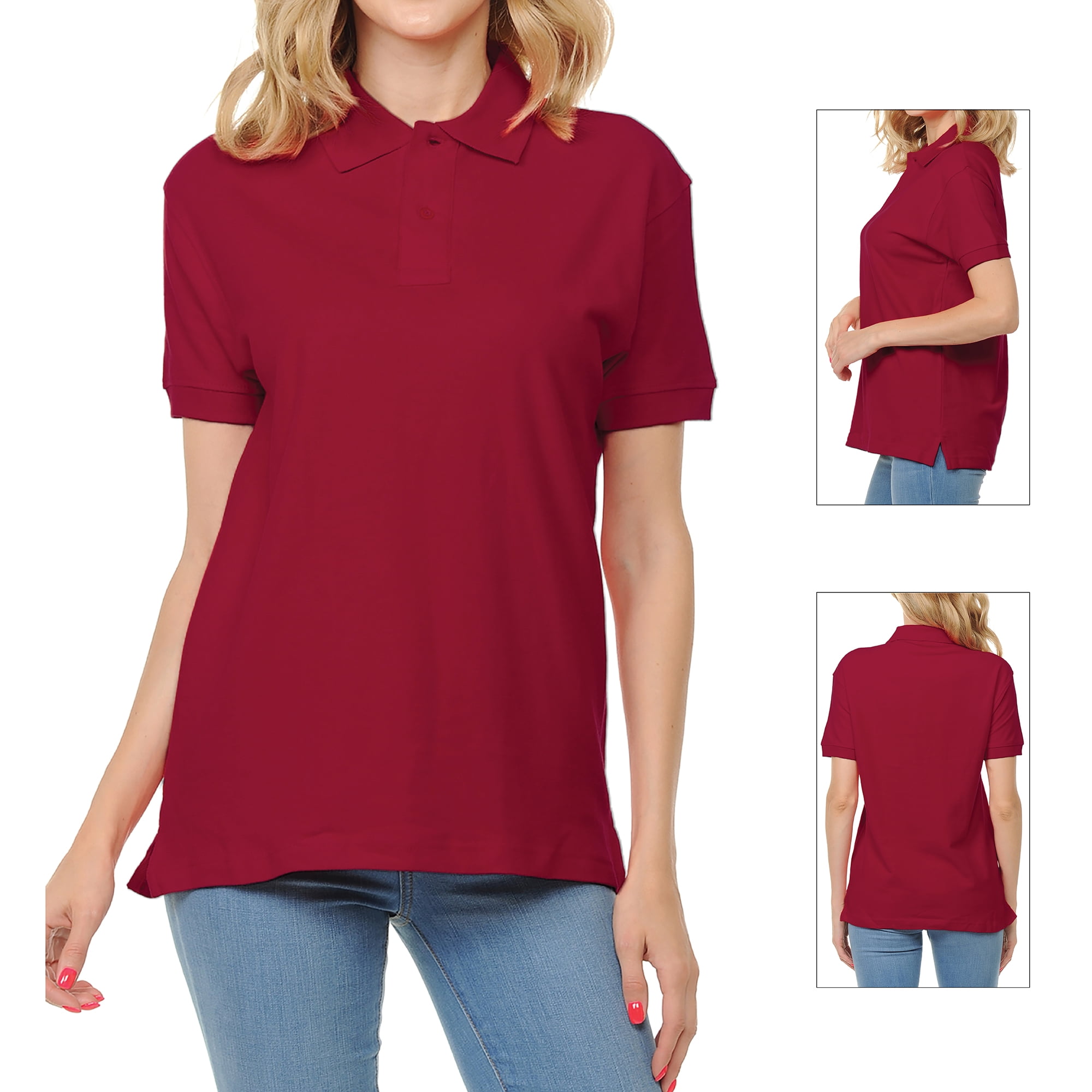 maroon polo shirt for women