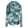 thumbnail image 4 of Women's Sun Protection Jacket Hoodie Clothing Lightweight Long Sleeve Sun Cover Up Shirt with Fashion Print, Athletic Lightweight Full-Zip Long Sleeve Outdoor, Dark Green, XL, 4 of 5