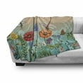 thumbnail image 3 of Spring Soft Flannel Fleece Throw Blanket, Flourishing Nature Illustration with Butterflies and Dragonflies Colorful Pattern, Cozy Plush for Indoor and Outdoor Use, 60" x 80", Multicolor, by Ambesonne, 3 of 6