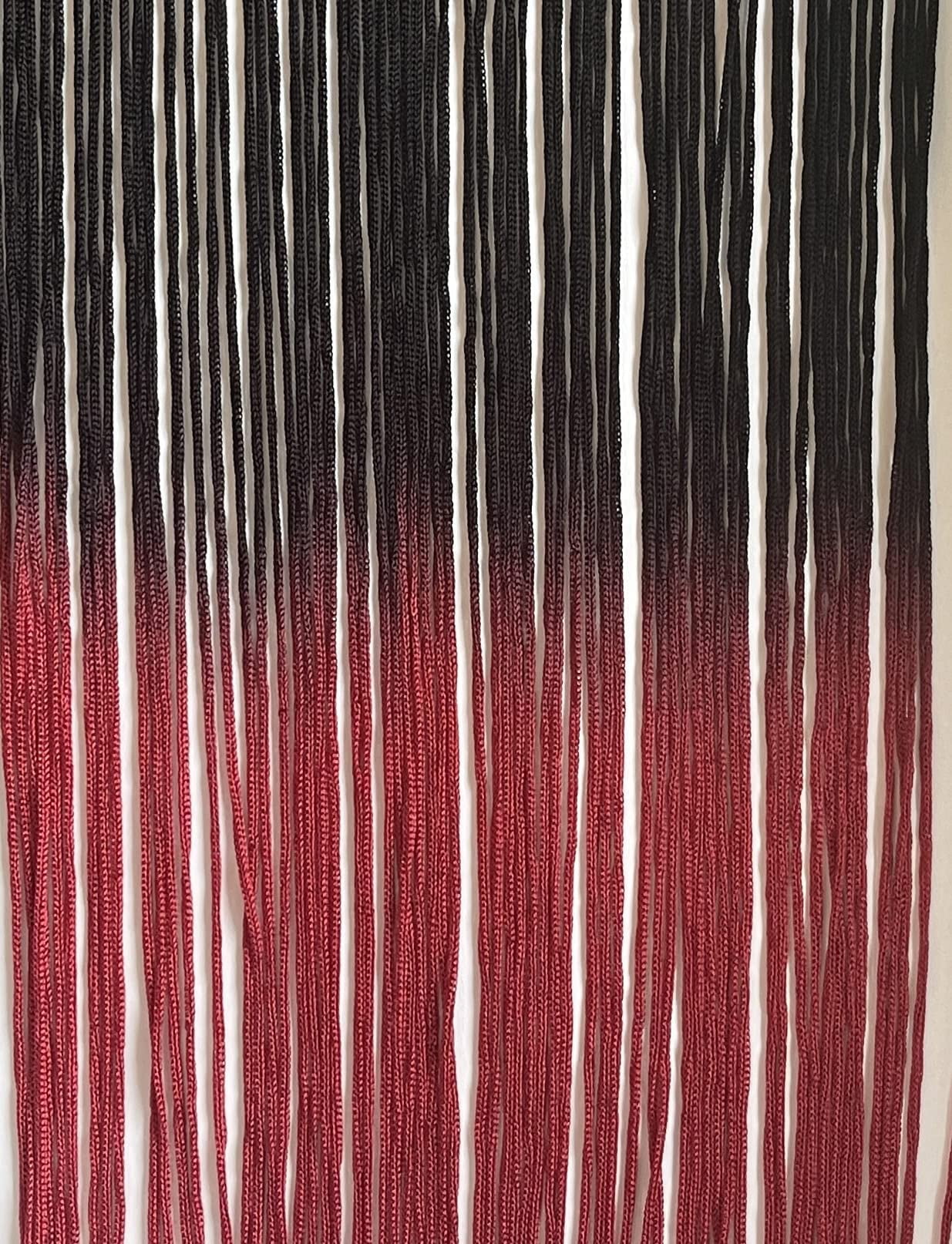 5 Yards Tie Dye Ombre Multicolor Chainette Thread Yarn Tonal Loop Fringe- 12" Long -Sewing Quilting Renaissance Dance Hawaiian Costumes Drapery -Hand Dyed- Black & Burgundy Shades