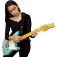 thumbnail image 2 of Correa para guitarra, Strap guitarra acústica, bajo eléctrico, guitarra eléctrica, Tahali negro con hombrera 7 cm y clips, ajustable desde 90 cm hasta 145 cm. Kidam Negro, 2 of 4