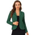 thumbnail image 1 of AllegK ChaqueDe Traje De ChaqueElástiCon Cuello De SolaPaOficiDe Trabajo PaMujer Verde Oscuro S, 1 of 5
