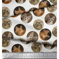 thumbnail image 3 of Soimoi Rayon Fabric Cat Face Animal Print Sewing Fabric Yard 56 Inch Wide, 3 of 3