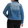 thumbnail image 5 of Agnes Orinda Women's Plus Size Jean Jackets Long Sleeves Washed Casual Denim Coats with Pockets 2X Blue, 5 of 8