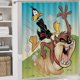 thumbnail image 5 of Juego de 4 cortinas de ducha Taz Mania con alfombrillas antideslizantes, tapa de inodoro y alfombrilla de baño, cortina de ducha impermeable con decoración de dibujos animados para baño con 12, 5 of 8