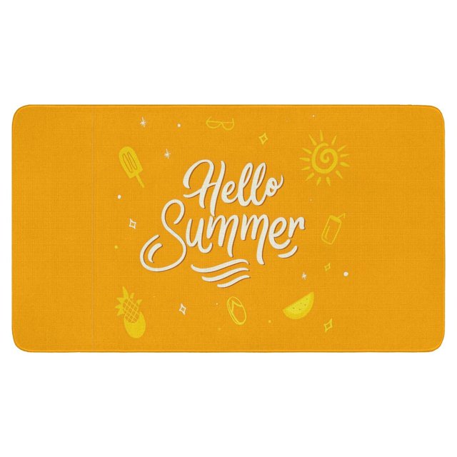 Decor Door Rugate your Entryway with our Hello Summer Door Mat - Absorbent Non-Slip 17x30 Inch. Door Mat for Outdoor/Indoor Enhances Home Decor Door Rug