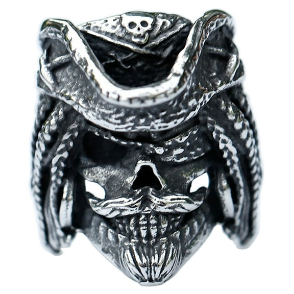 ZMY Home Stainless Steel Party Jewelry One-eyed Pirate Skull Ring for Male (11)