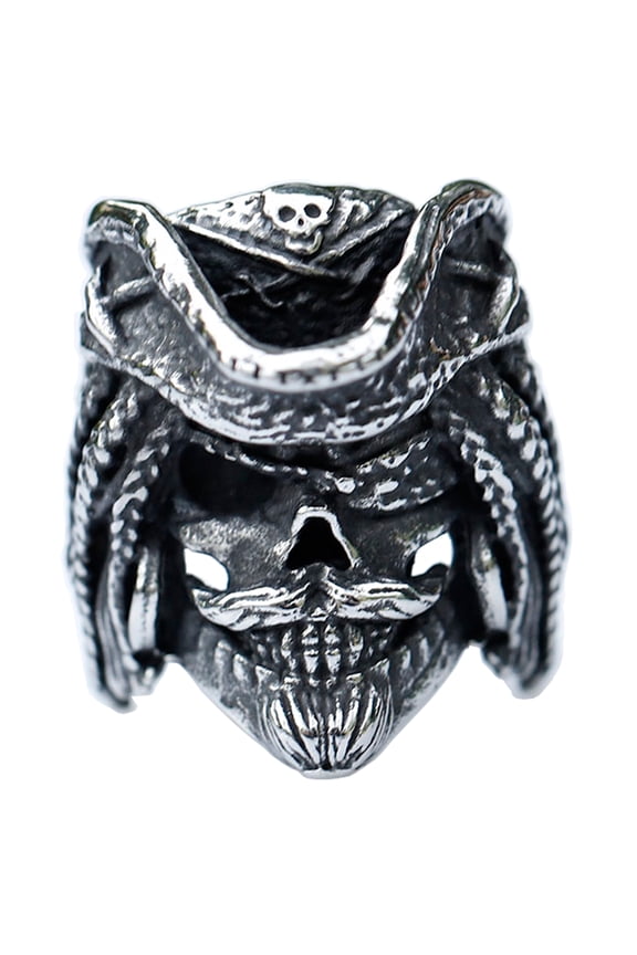 Stainless Steel Party Jewelry One-eyed Pirate Skull Ring for Male (12)