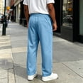 thumbnail image 5 of Men's Baggy Sweatpants Wide Leg Athletic Sweat Pants Elastic Drawstring Waist Open Bottom Joggers with Pockets, 3XL, 5 of 7