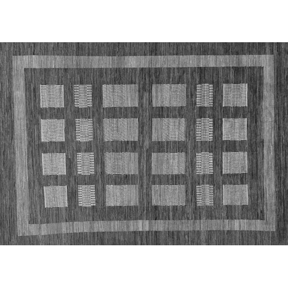 Ahgly Company Indoor Rectangle Checkered Gray Modern Area Rugs, 3' x 5'