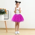 thumbnail image 4 of Odeerbi Clearance Toddler Girls Cute Party Dance Costume Splice Solid Color Net Yarn Crimping Pearl Sequins Tulle Skirt, 4 of 7