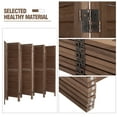 thumbnail image 6 of Jaxpety 67" High 8 Panel Louvered Wood Room Divider Folding Privacy Screen Wall Partition, Brown, 6 of 8