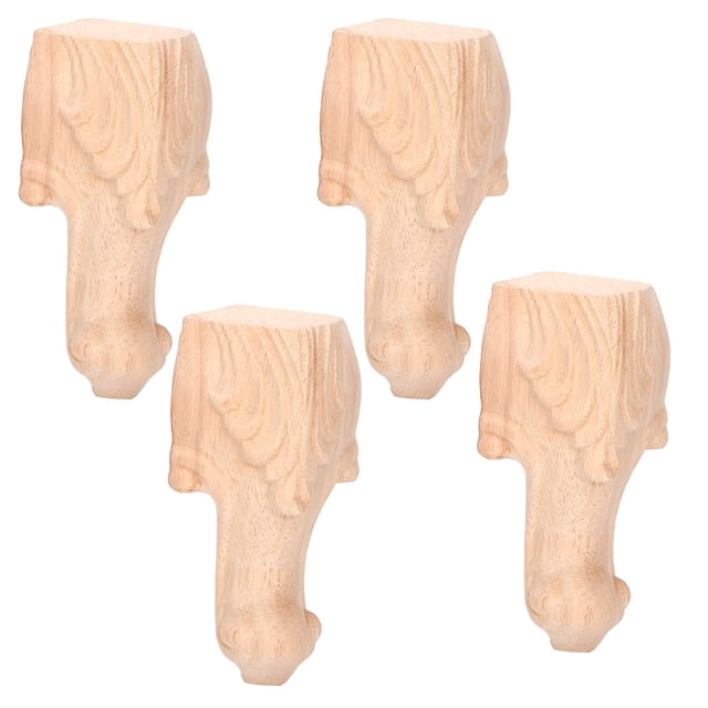 MAGT Pieds de Meubles sculptés, 4pcs Pieds d'armoires de Style européen Pied de Table sculpté en Bois Pied de Meubles sculptés pour Armoire de Table de canapé(15 * 6cm)